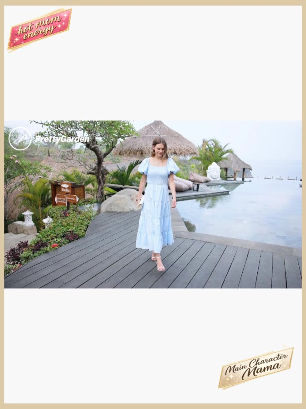 Tiered Square Neck Puffy Sleeve Midi Dress Smocked A-Line Spring Casual - Picture 7 of 7